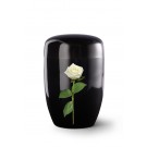 Urne Métal laqué Noir / Rosa Blanche