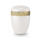 Urne biodégradable Blanc nacré avec Empreintes